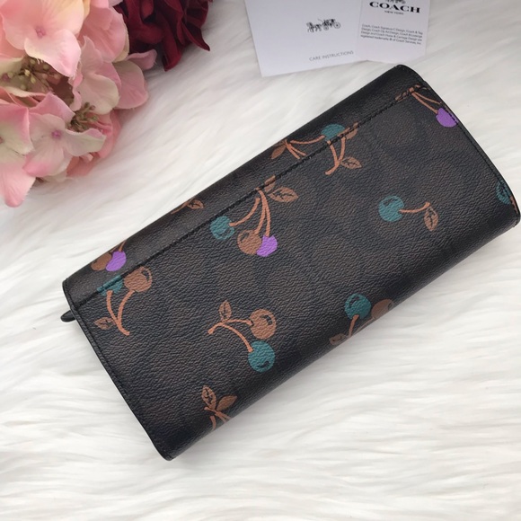 Coach Signature Print Slim Envelope Wallet - Picture 2 of 7